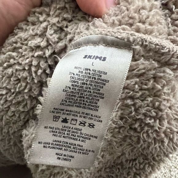 Skims Cropped Teddy Full Zip Hoodie Women's L - Picture 4 of 9